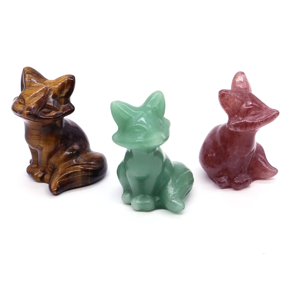 Mini Crystal Fox Carvings