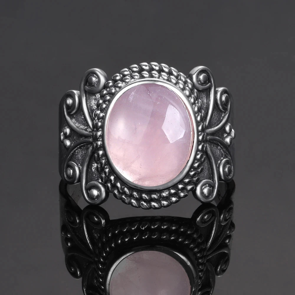 925 Sterling Silver Rings - Rose Quartz Collection - non-plated