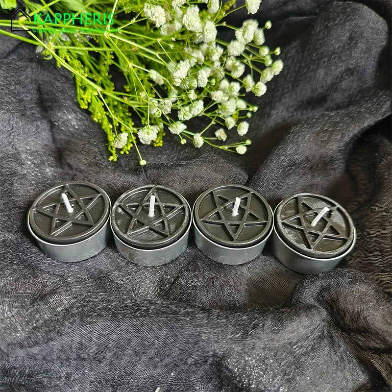 Pentagram Beeswax Tealight Candle
