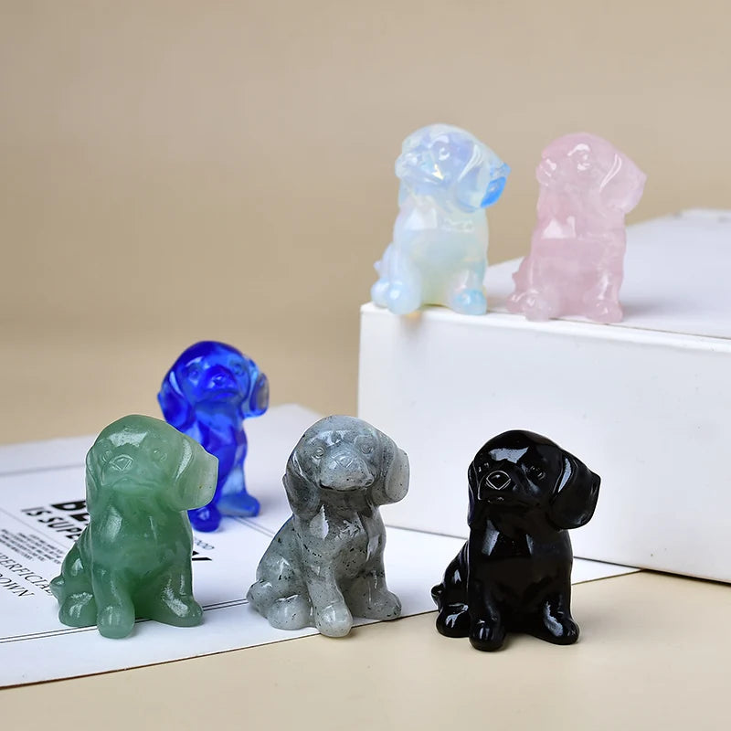 Mini Crystal Dog Carvings