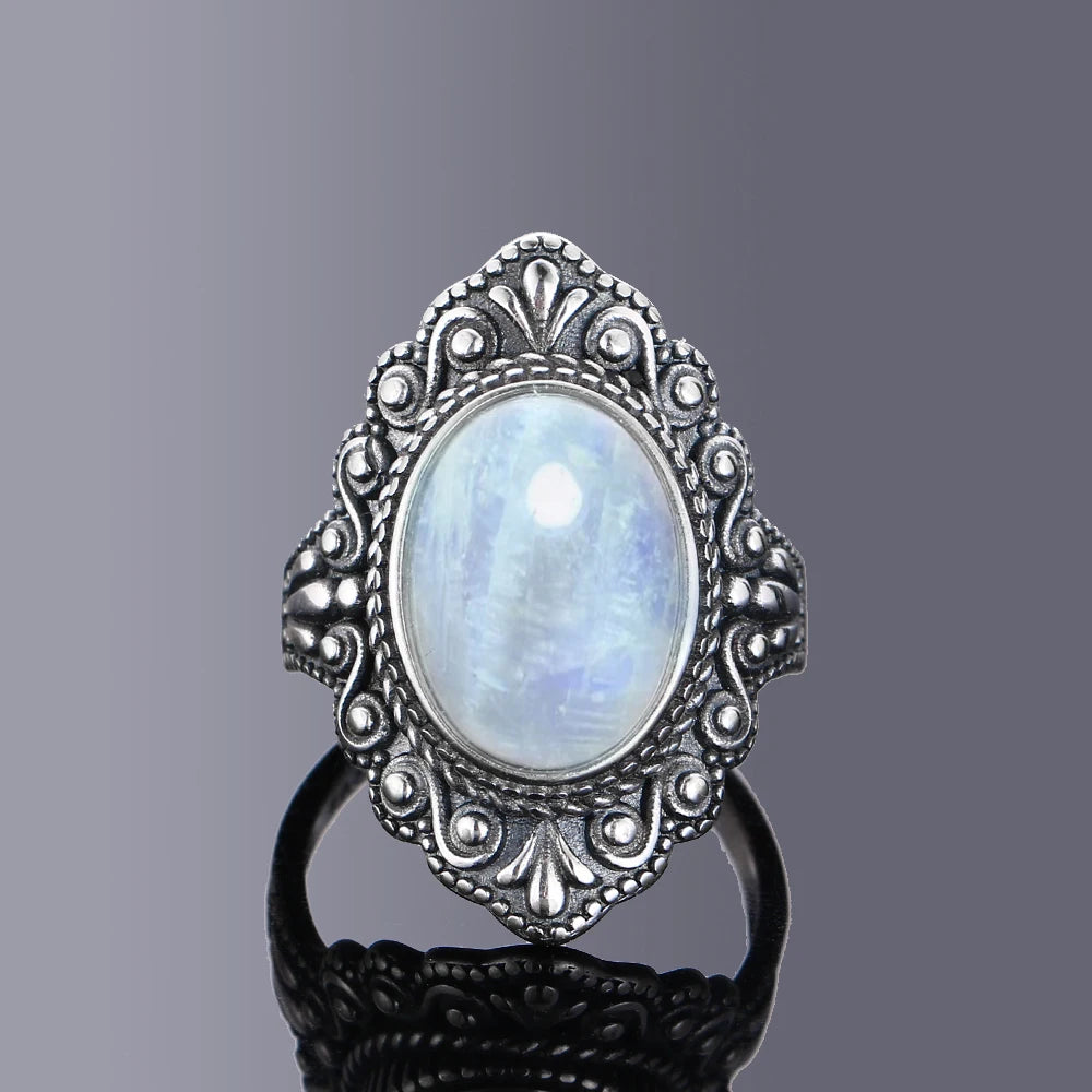 925 Sterling Silver Rings - Moonstone Collection - non-plated