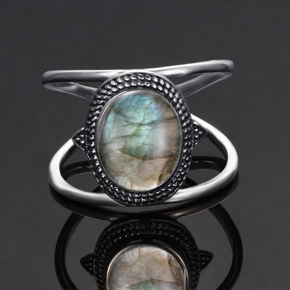 925 Sterling Silver Rings - Labradorite Collection - non-plated