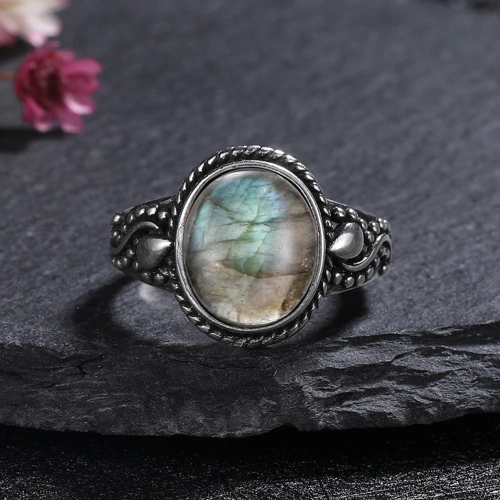 925 Sterling Silver Rings - Labradorite Collection - non-plated