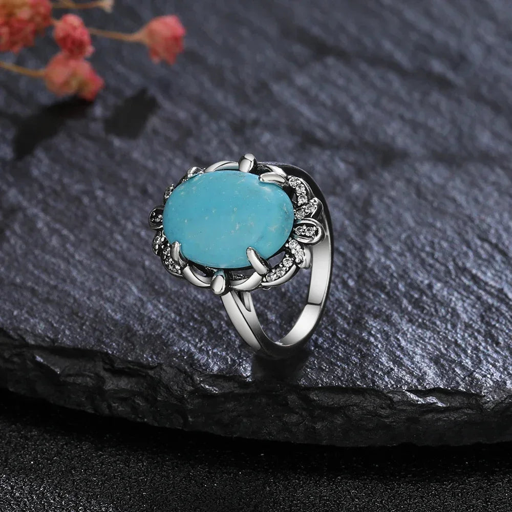 925 Sterling Silver Rings - Turquoise Collection - non-plated