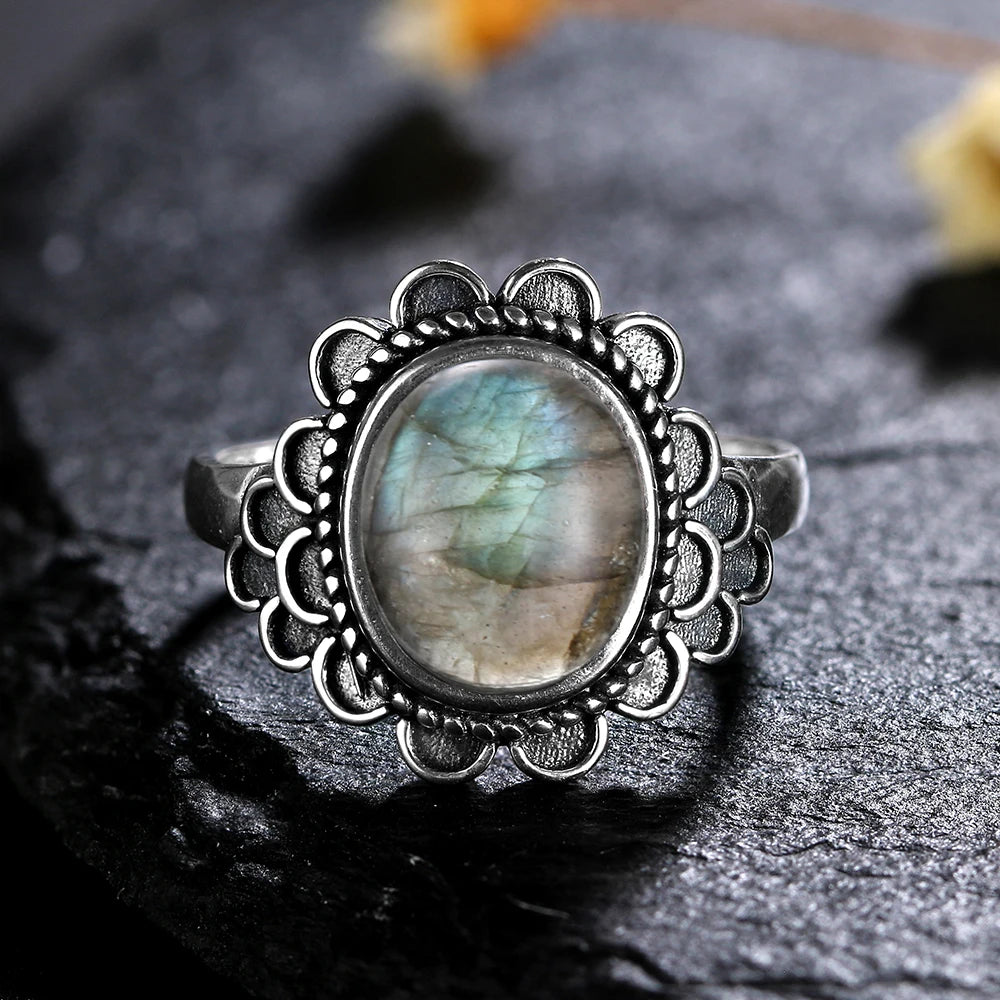 925 Sterling Silver Rings - Labradorite Collection - non-plated