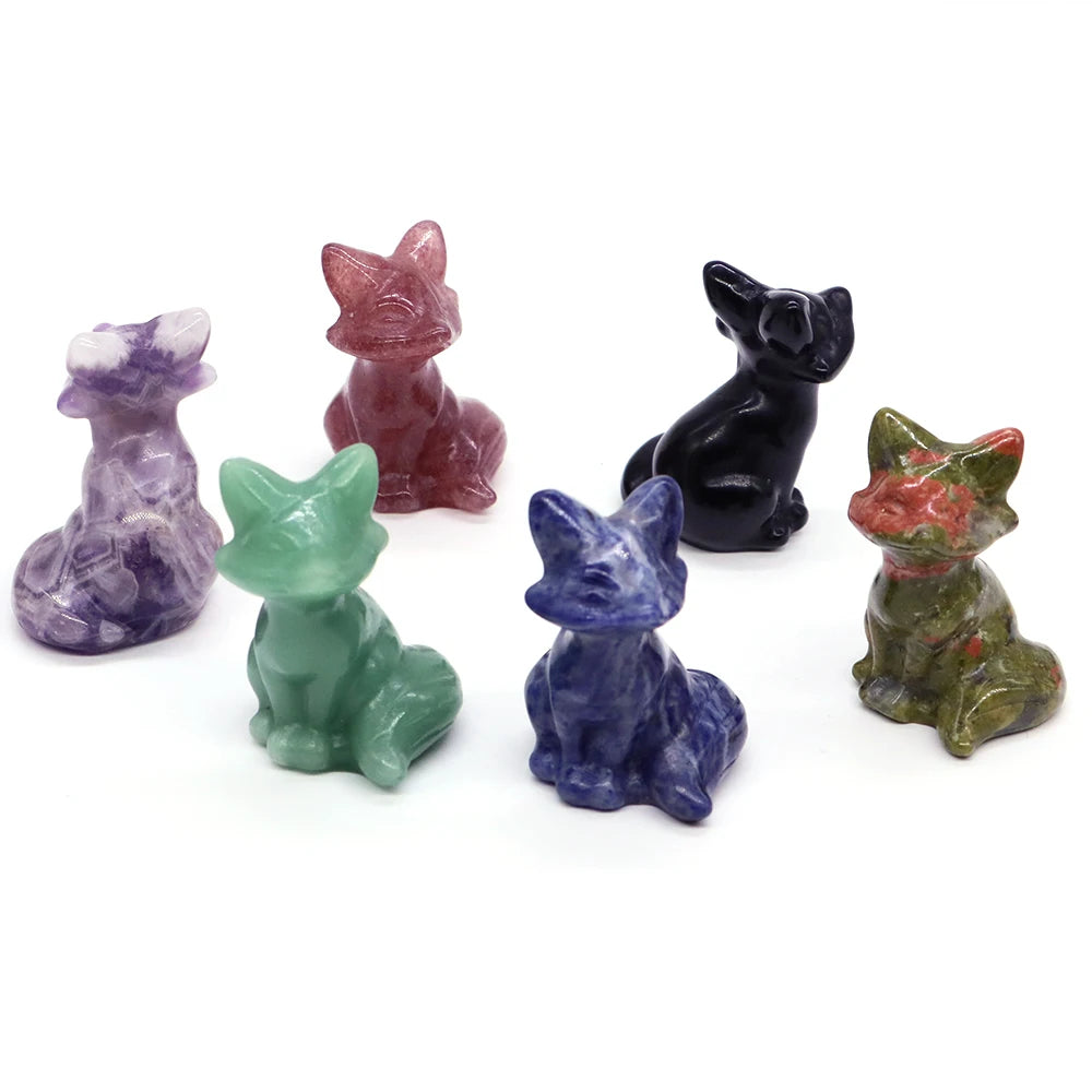 Mini Crystal Fox Carvings