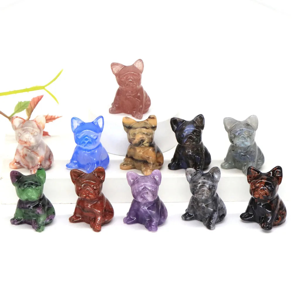 Mini French Bulldog Crystal Carvings