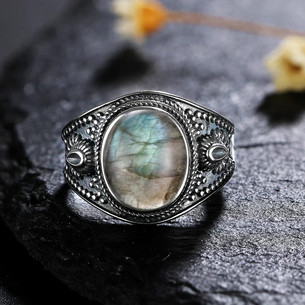 925 Sterling Silver Rings - Labradorite Collection - non-plated