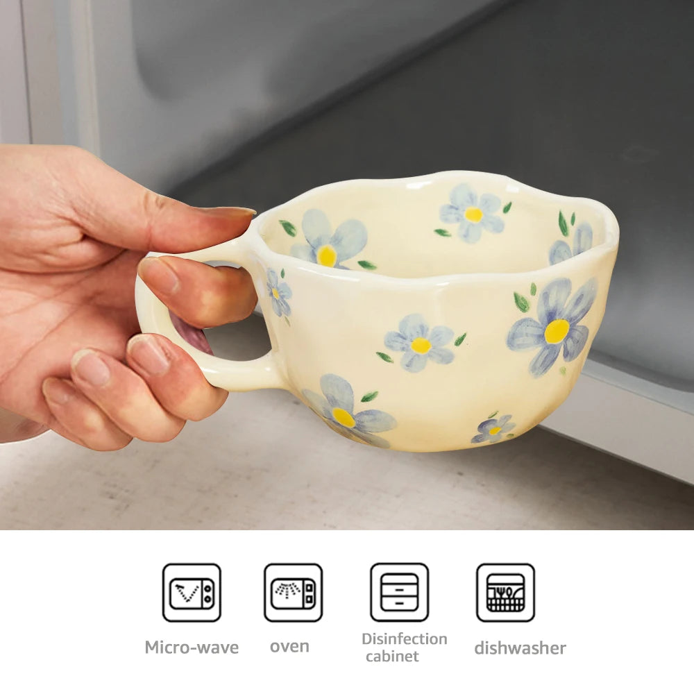 Handmade Floral Tea Cup - 8.5oz