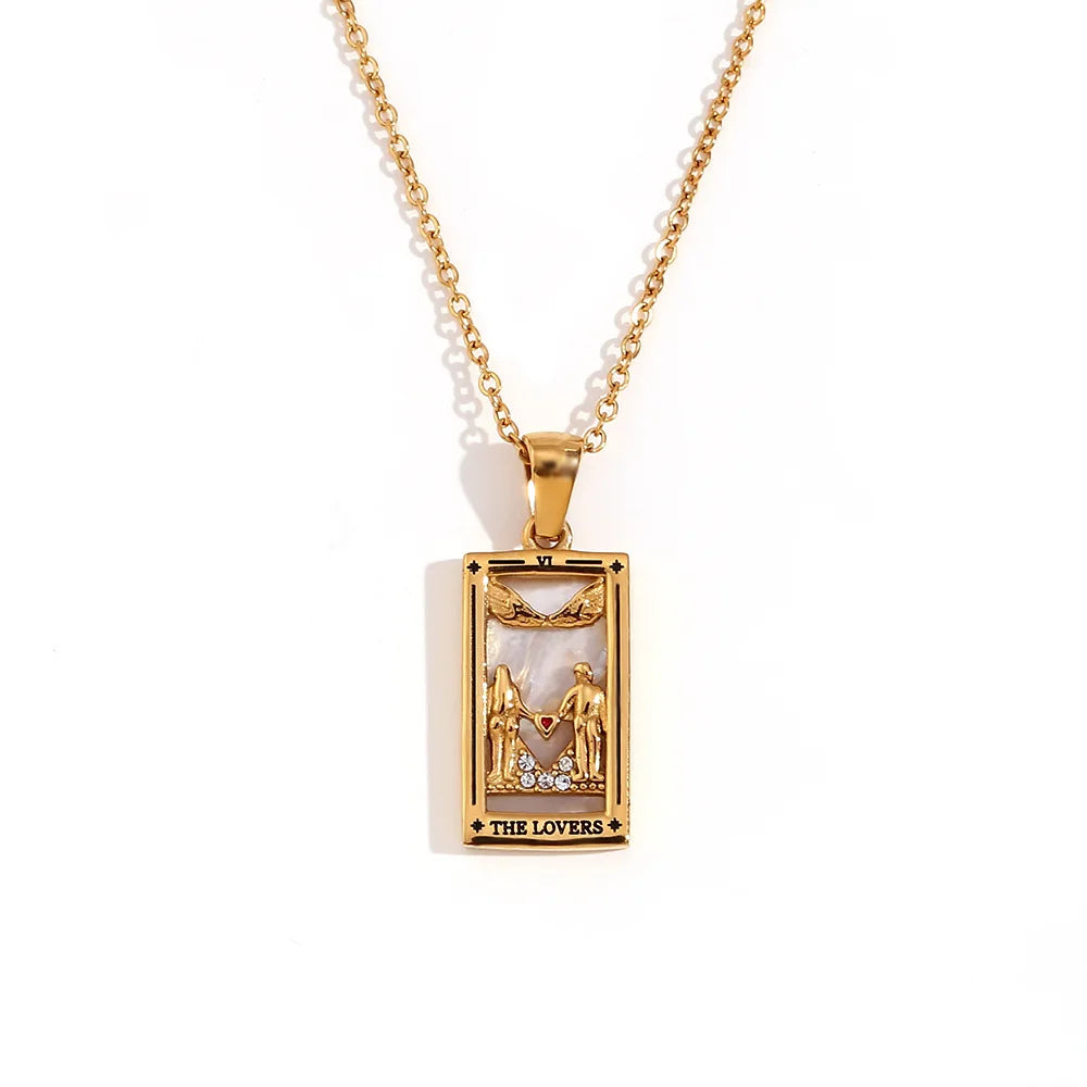 Stainless Steel Tarot Necklaces - Etherial Collection - Rhodium or 18k Gold Plated
