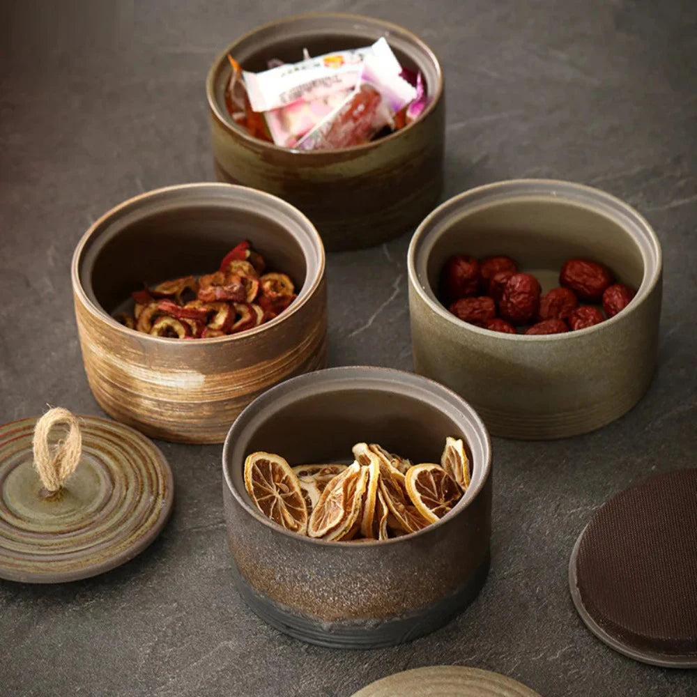 Handmade Round Ceramic Container