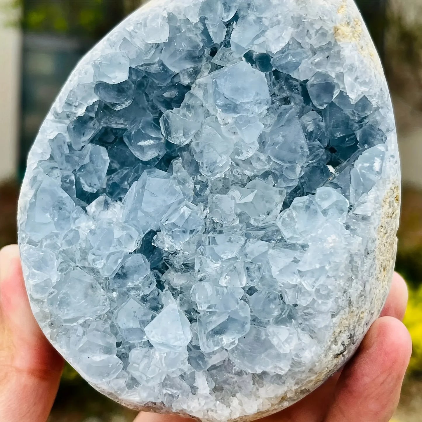 Celestite Druzy Egg Cluster