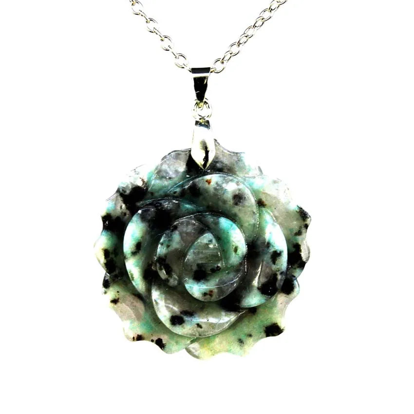 Crystal Rose Necklace With Chain