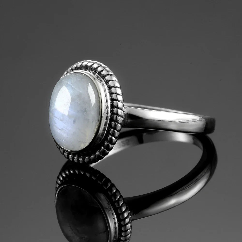 925 Sterling Silver Rings - Moonstone Collection - non-plated