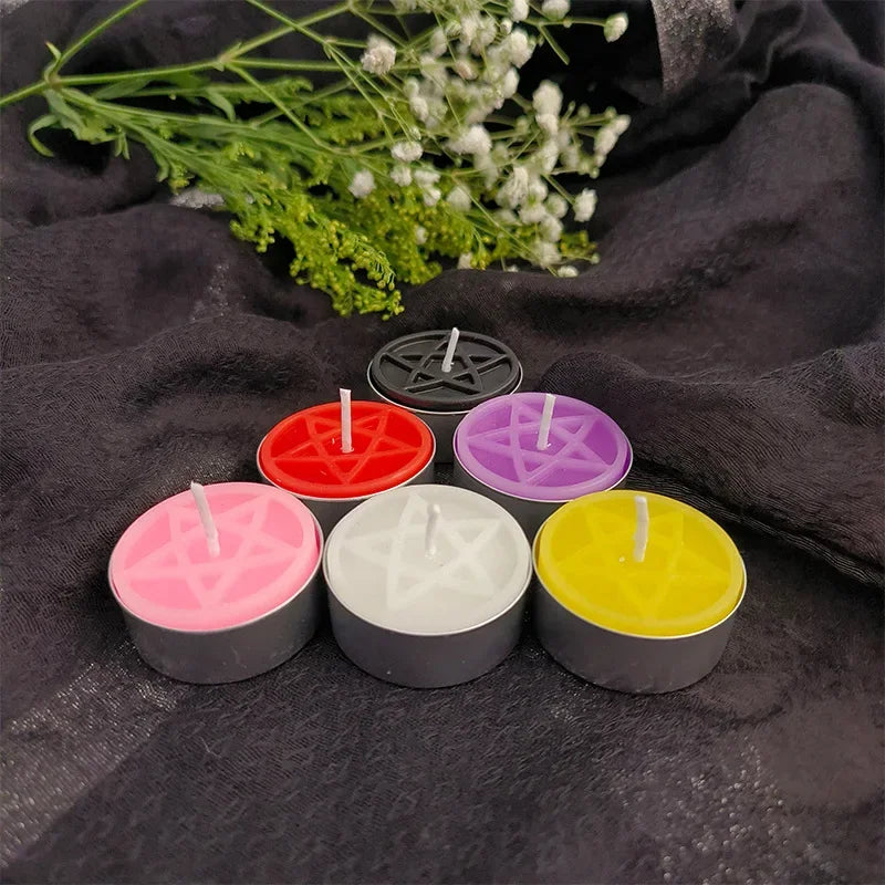 Pentagram Beeswax Tealight Candle