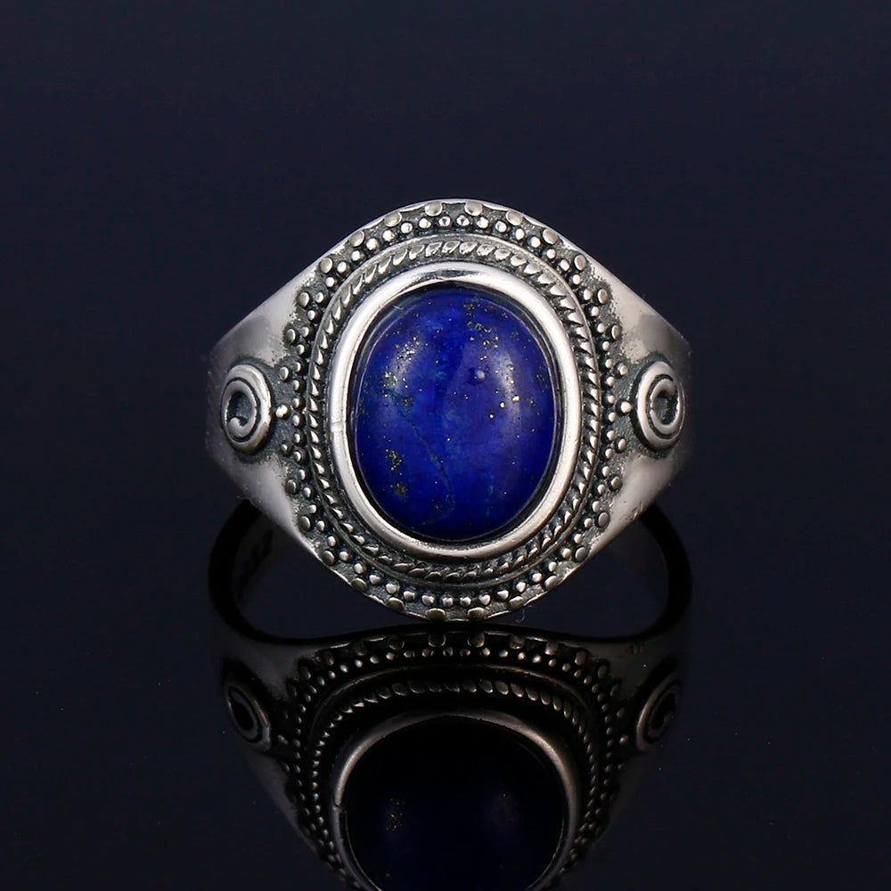 925 Sterling Silver Rings - Lapis Lazuli Collection - non-plated