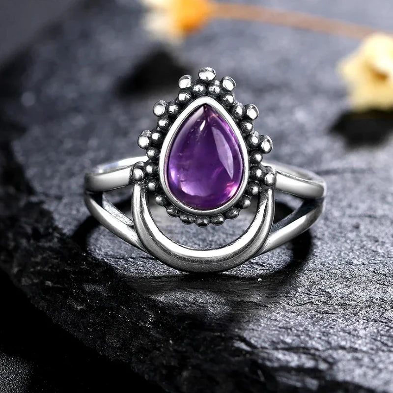 925 Sterling Silver Rings - Amethyst Collection - non-plated