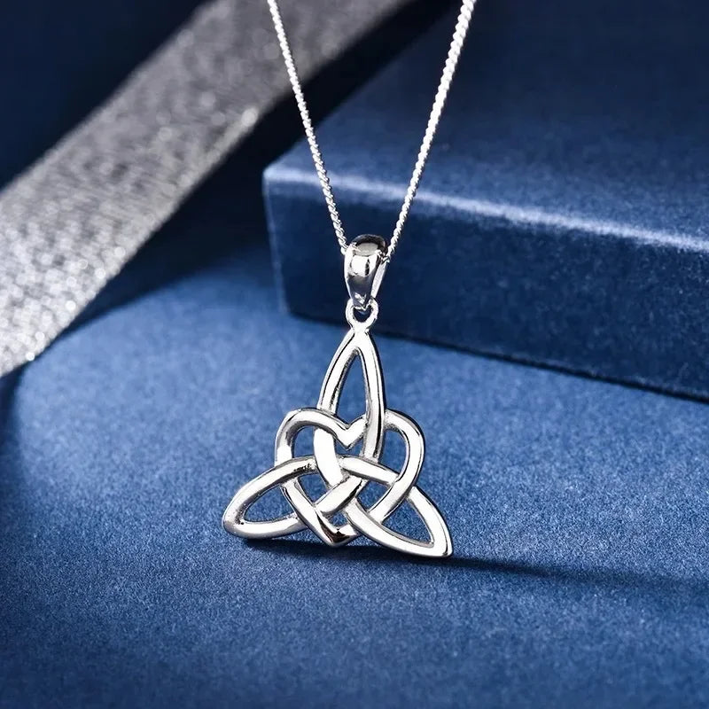 925 Sterling Silver Triquetra Celtic Knot Necklace