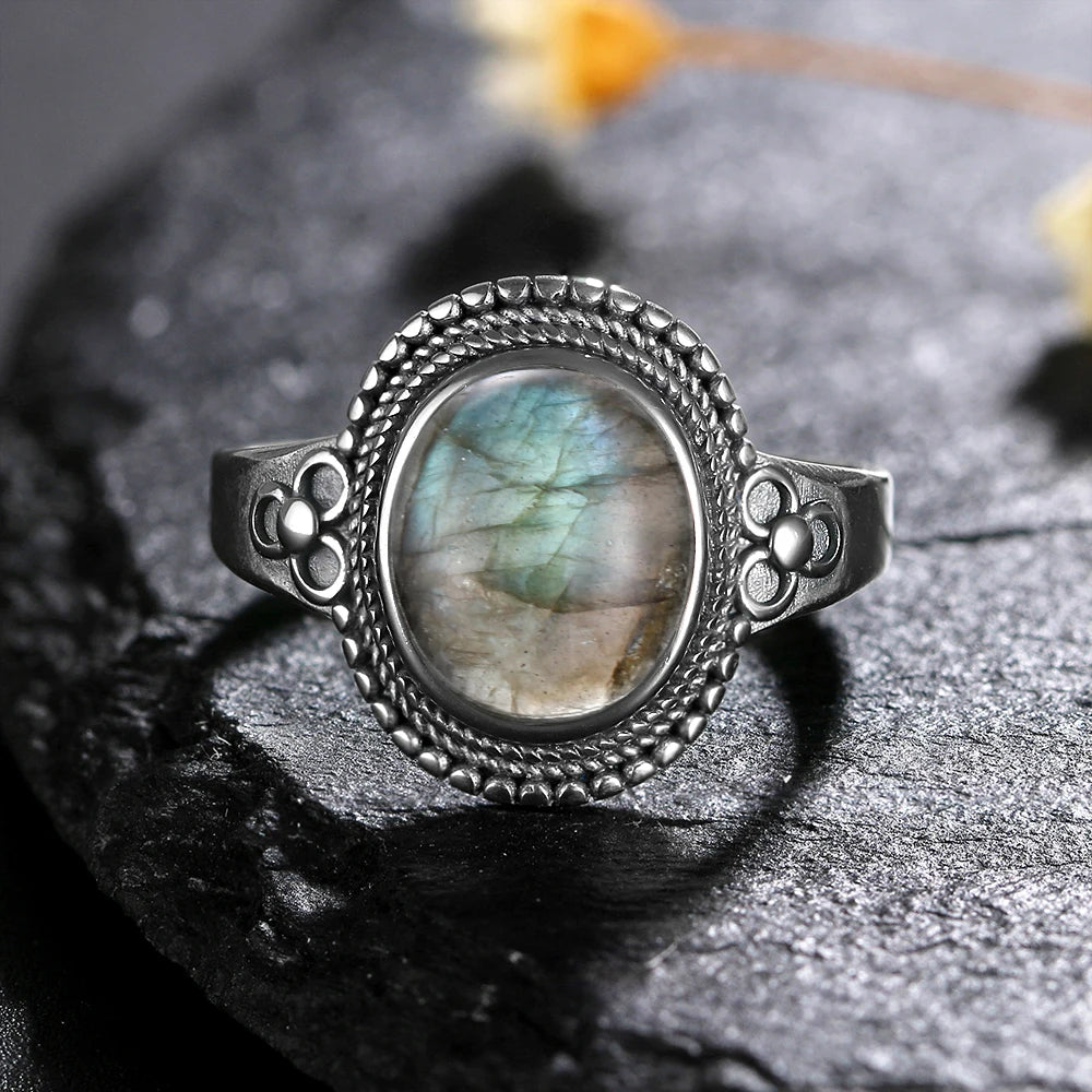 925 Sterling Silver Rings - Labradorite Collection - non-plated