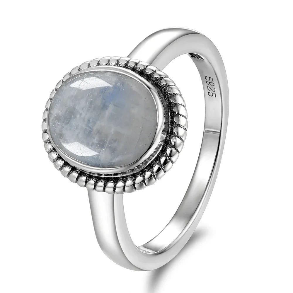 925 Sterling Silver Rings - Moonstone Collection - non-plated