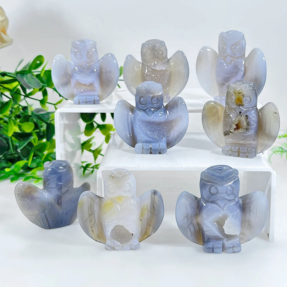 Druzy Agate Crystal Carvings - Spirit Collection