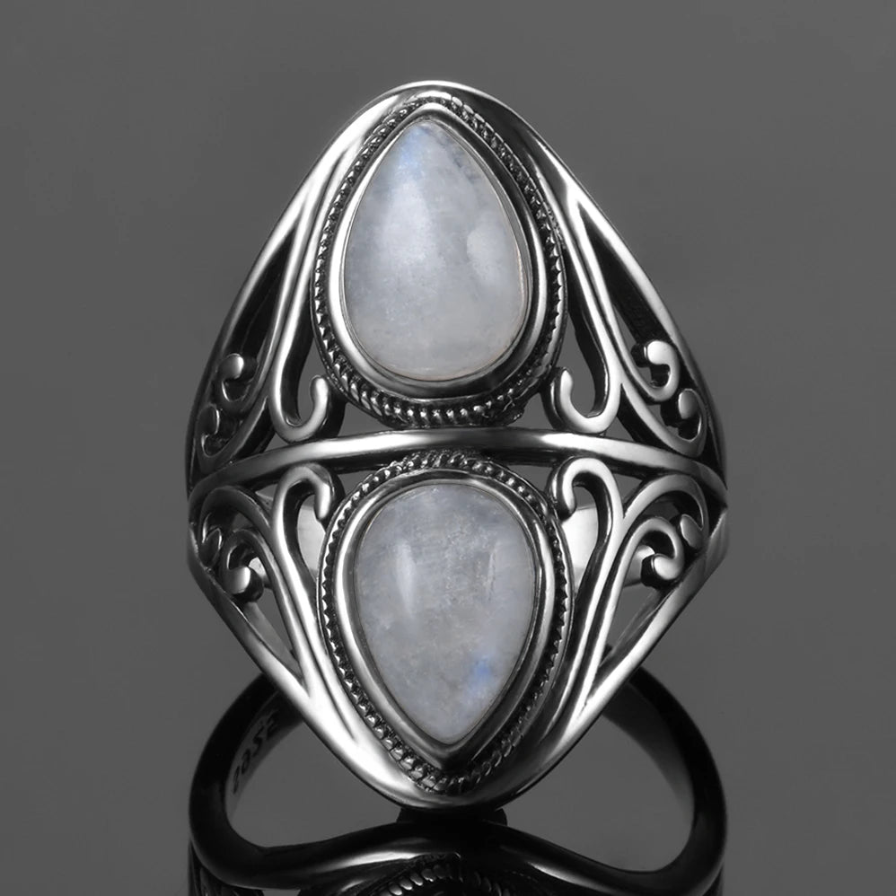 925 Sterling Silver Rings - Moonstone Collection - non-plated