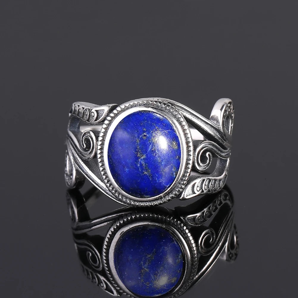 925 Sterling Silver Rings - Lapis Lazuli Collection - non-plated