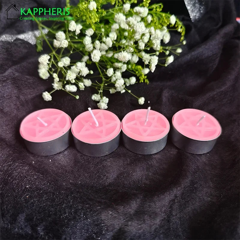 Pentagram Beeswax Tealight Candle