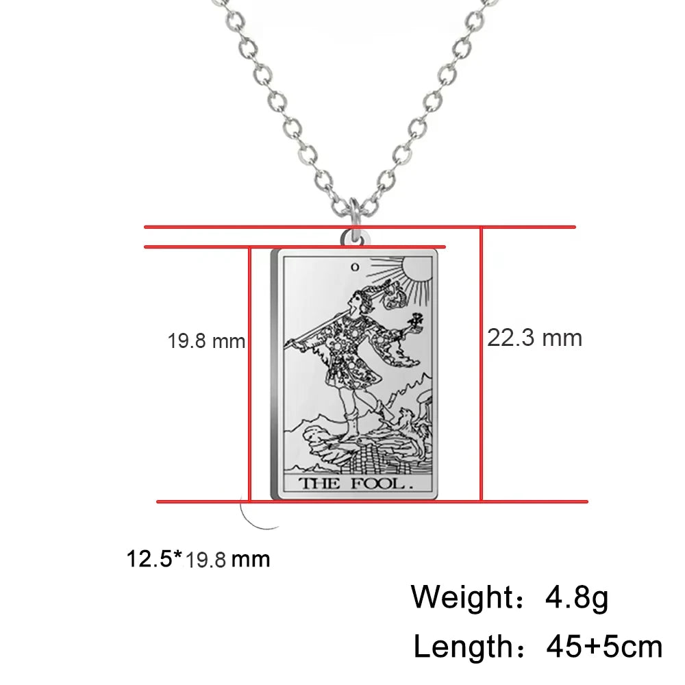 Stainless Steel Tarot Necklaces - Classic Collection - Rhodium, 14k Rose Gold or 18k Yellow Gold Plated