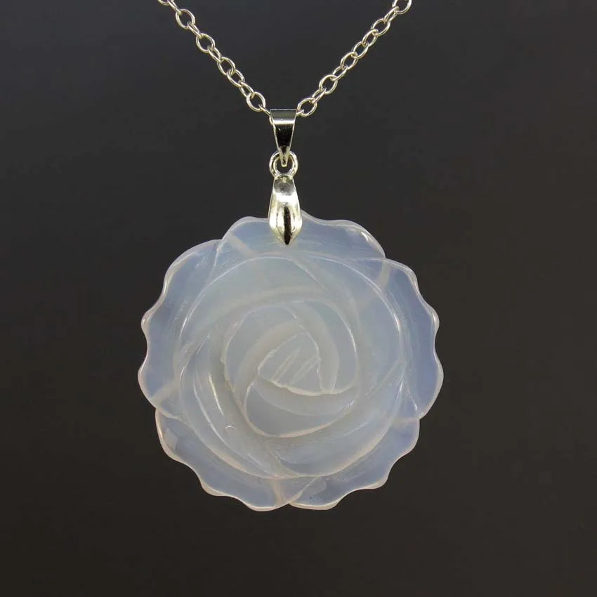 Crystal Rose Necklace With Chain