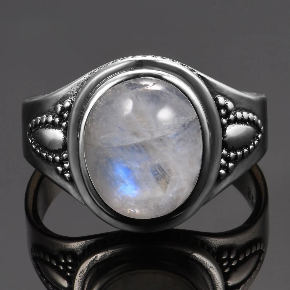 925 Sterling Silver Rings - Moonstone Collection - non-plated