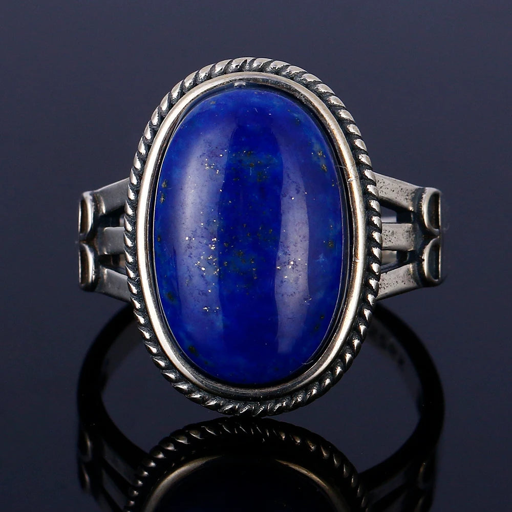 925 Sterling Silver Rings - Lapis Lazuli Collection - non-plated