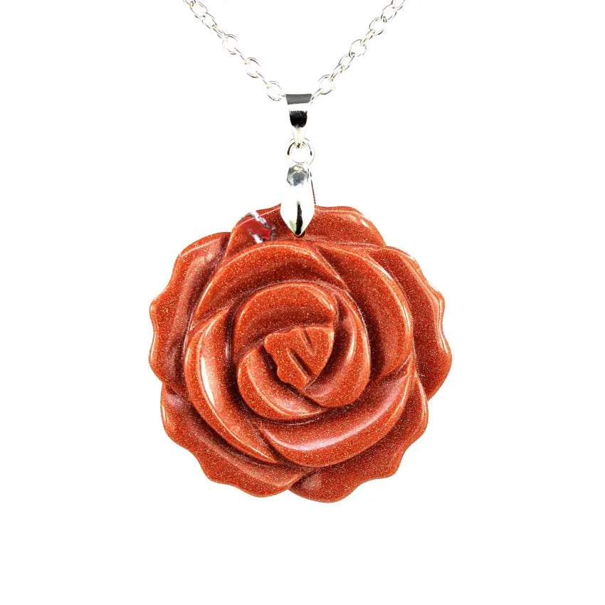 Crystal Rose Necklace With Chain