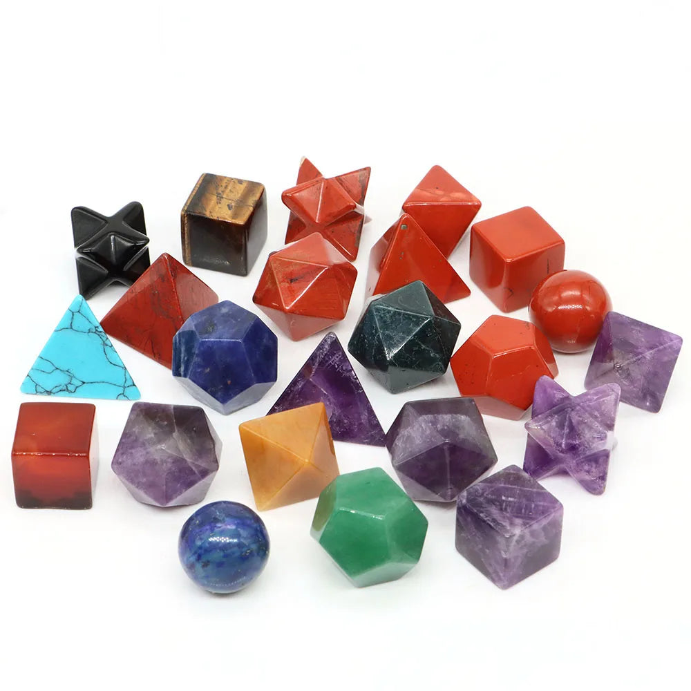 7 Piece Sacred Geometry Crystal Carving Sets
