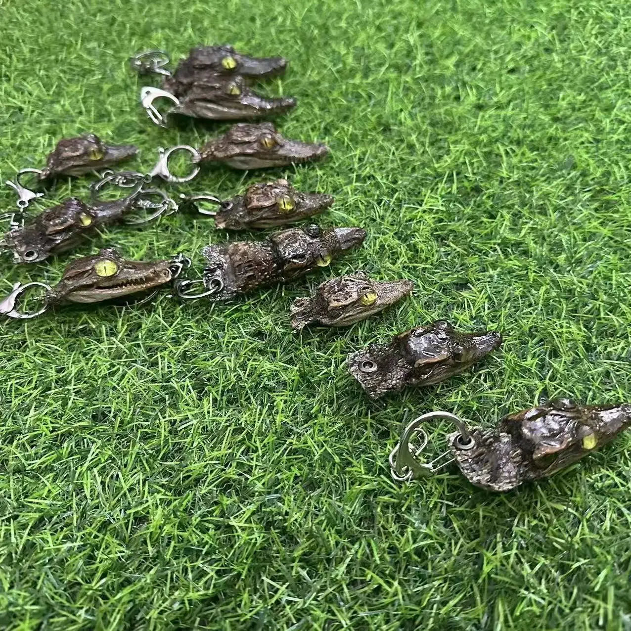 Taxidermy Crocodile Head and Tail Keychains