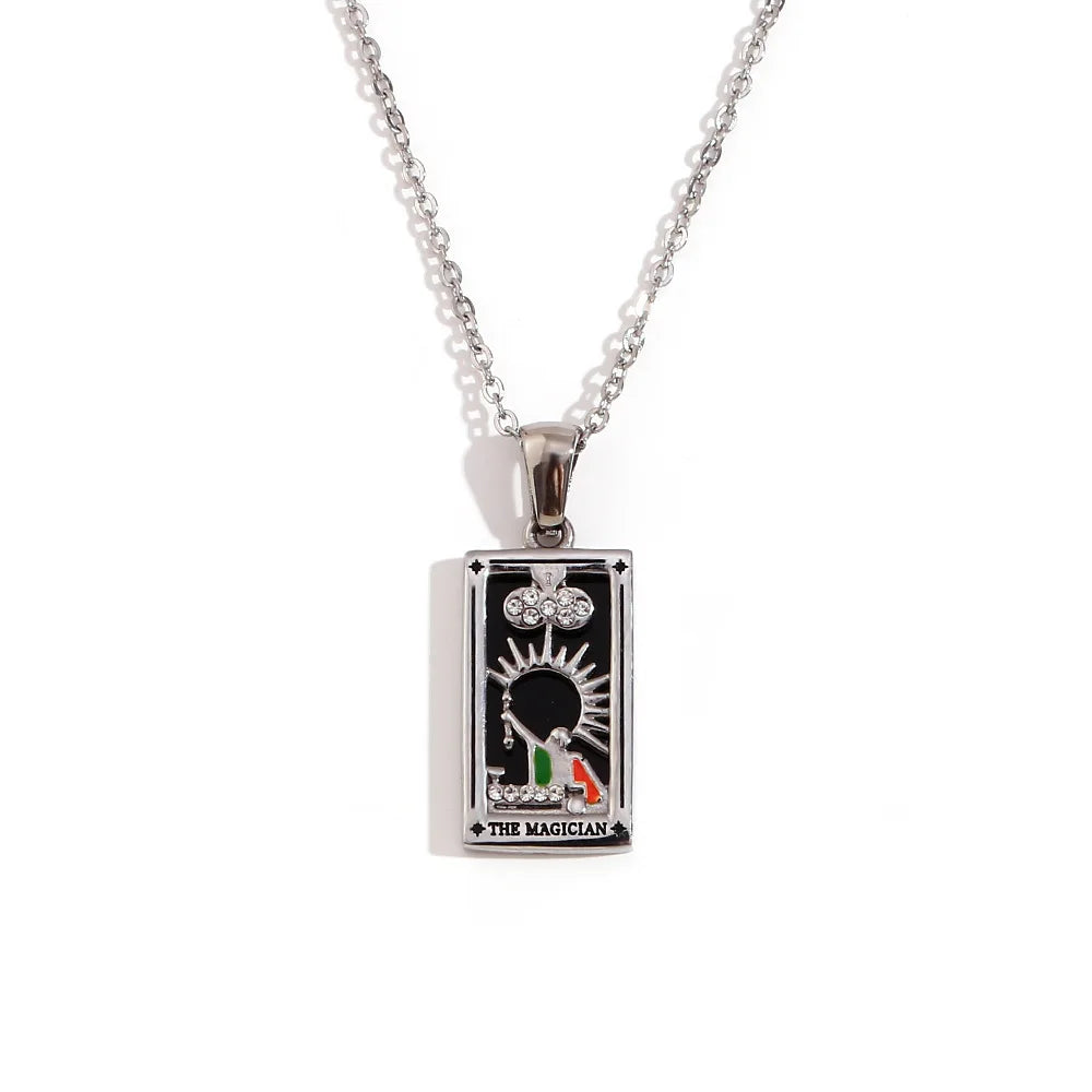 Stainless Steel Tarot Necklaces - Etherial Collection - Rhodium or 18k Gold Plated