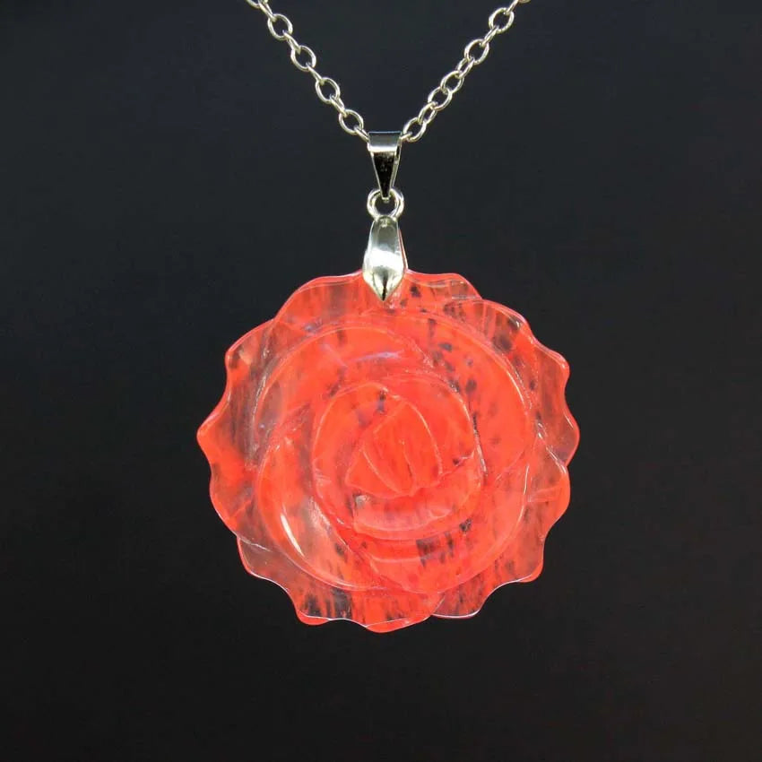 Crystal Rose Necklace With Chain