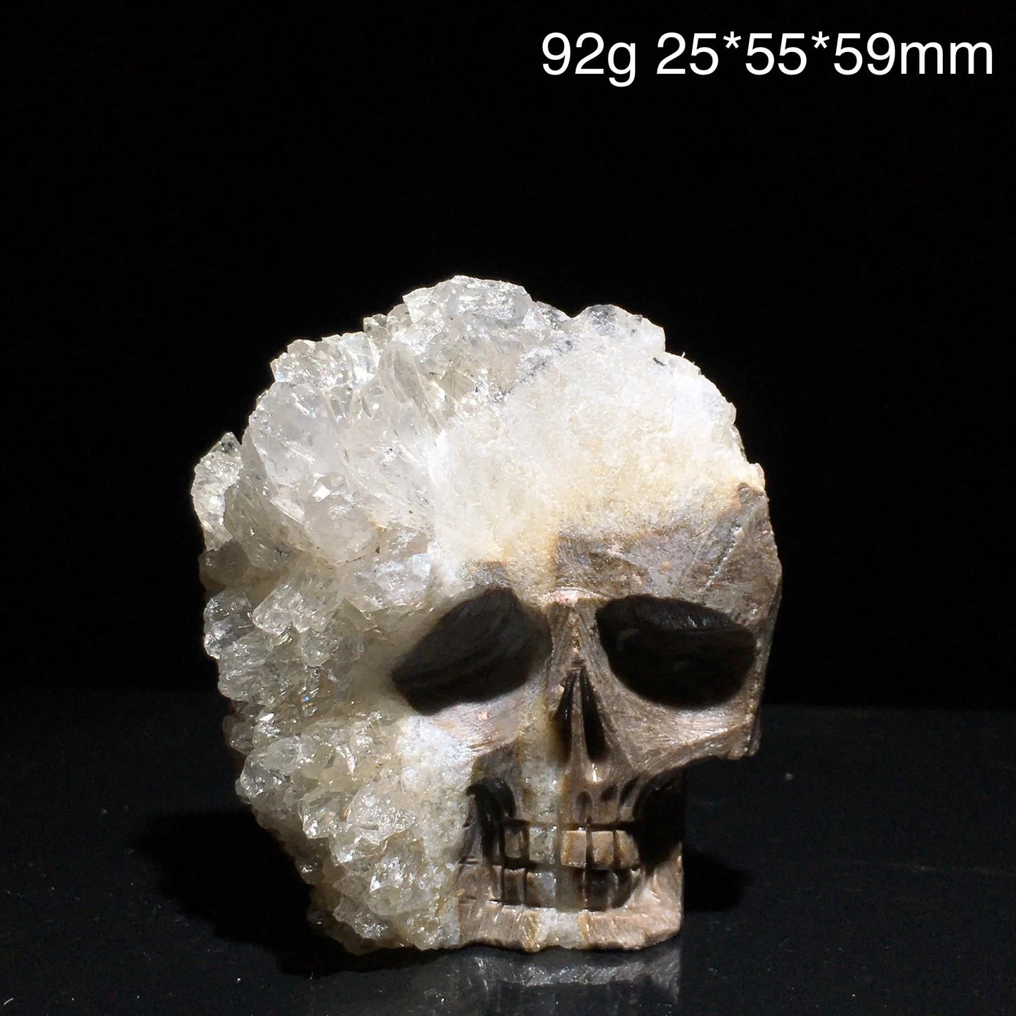 Clear Quartz Crystal Cluster Skull Carving