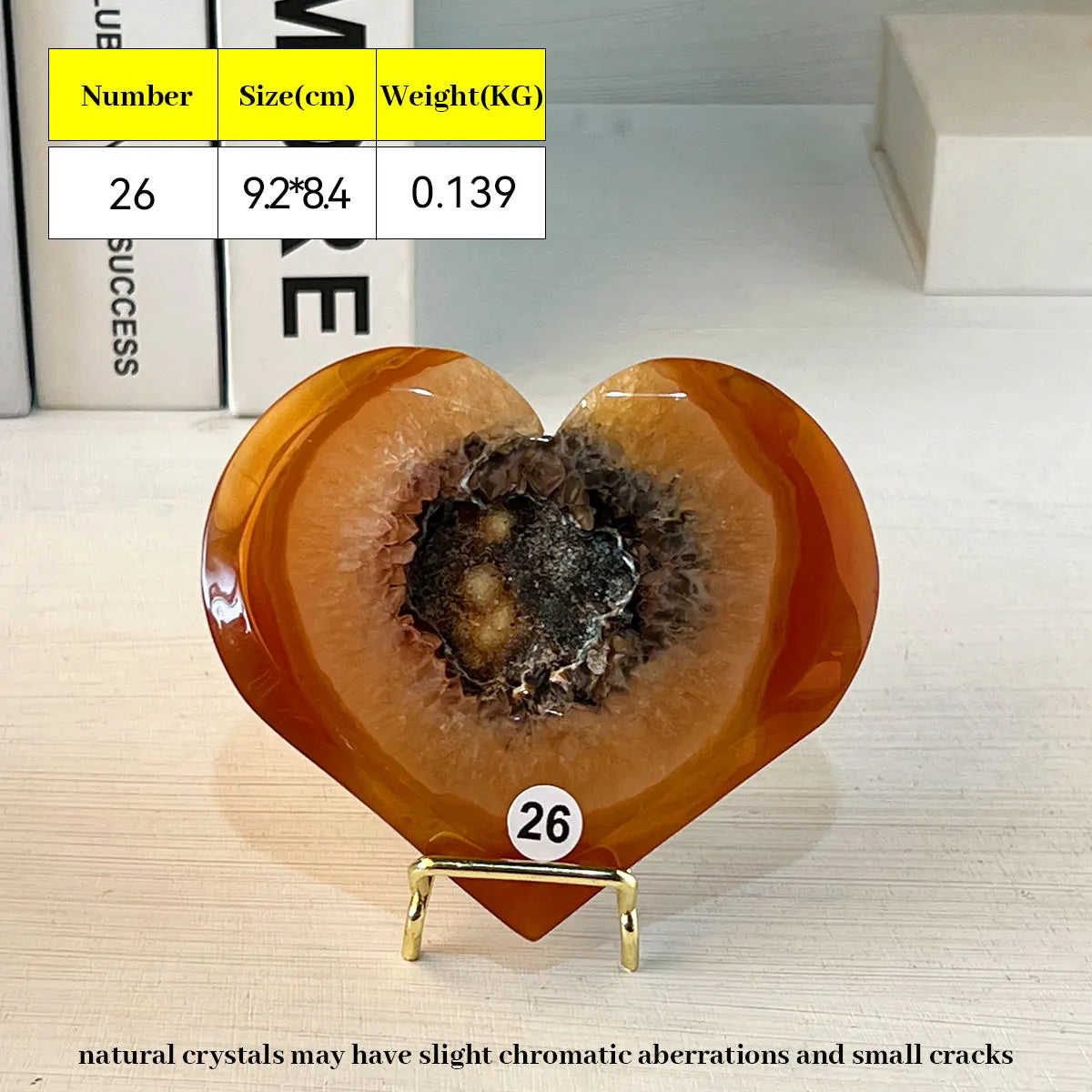 Large Carnelian Crystal Druzy Heart