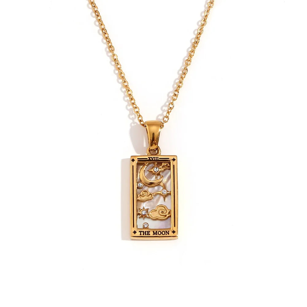Stainless Steel Tarot Necklaces - Etherial Collection - Rhodium or 18k Gold Plated