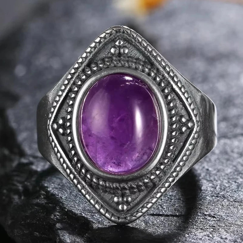 925 Sterling Silver Rings - Amethyst Collection - non-plated