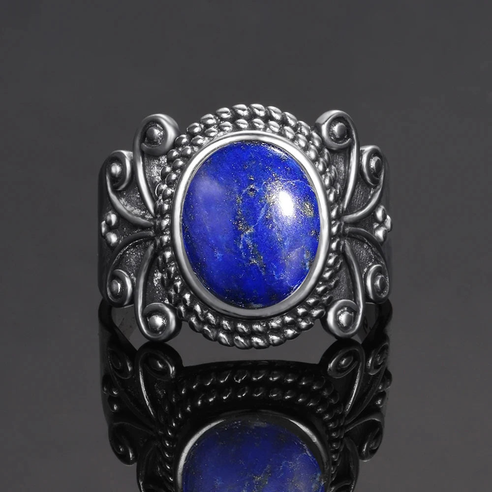925 Sterling Silver Rings - Lapis Lazuli Collection - non-plated