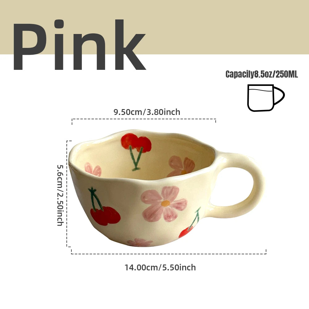 Handmade Floral Tea Cup - 8.5oz