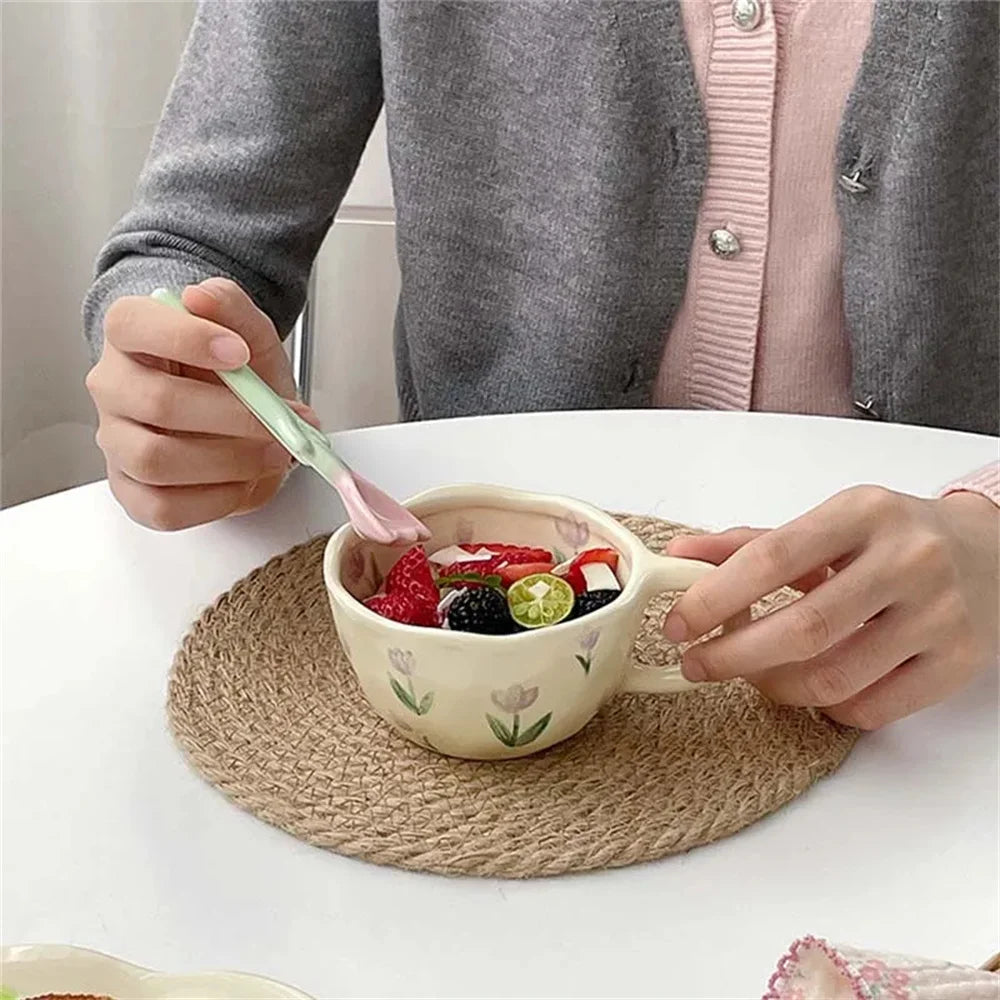 Handmade Floral Tea Cup - 8.5oz
