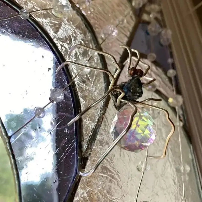 Stained Glass Spiderweb Corner Piece