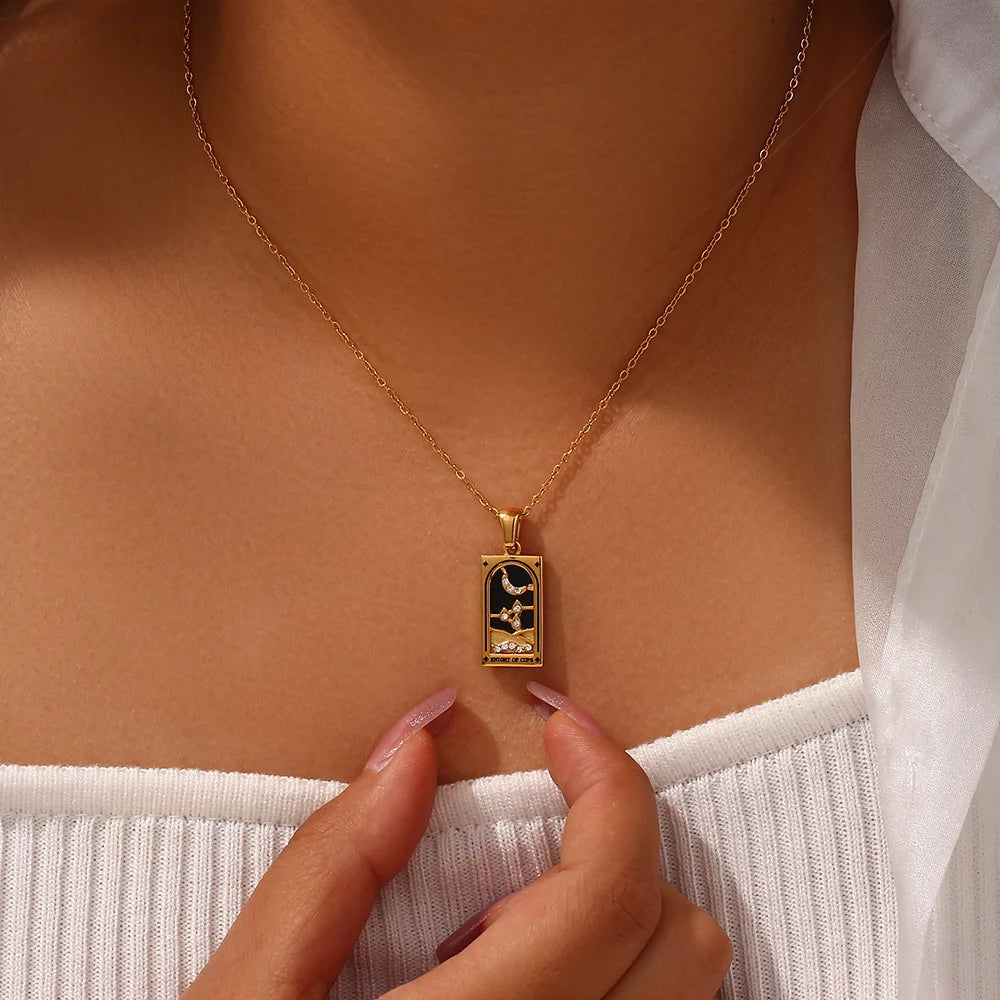 Stainless Steel Tarot Necklaces - Etherial Collection - Rhodium or 18k Gold Plated