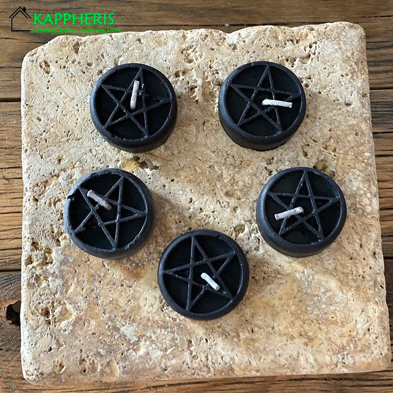 Pentagram Beeswax Tealight Candle