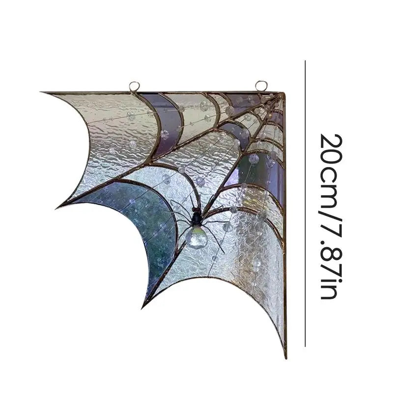 Stained Glass Spiderweb Corner Piece