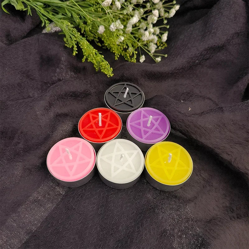 Pentagram Beeswax Tealight Candle