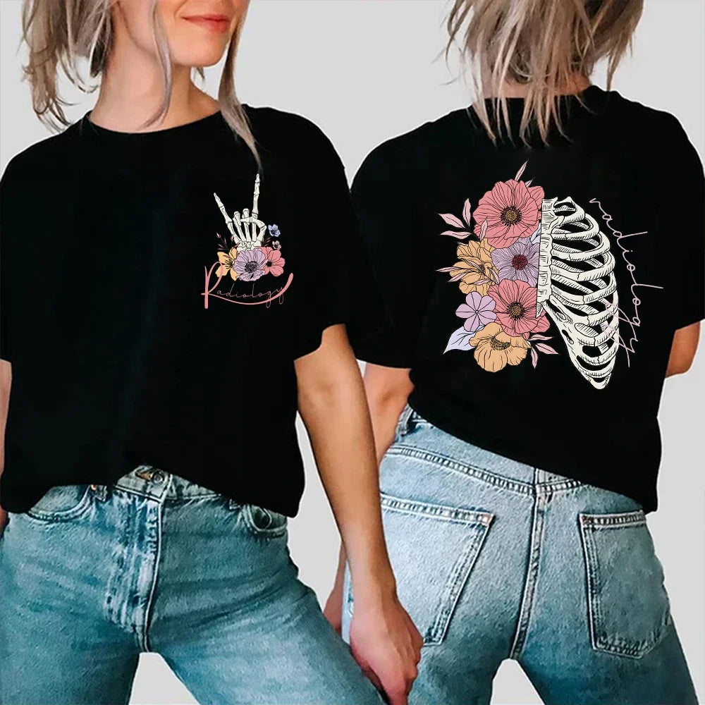 Floral Skeleton T-Shirt